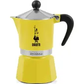Bialetti Rainbow, Mokkapannu, Musta, Keltainen, Alumiini, 3 kuppia, Rainbow, CE (4982)