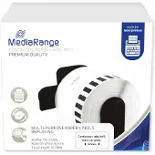 MediaRange MRBDK22205, Valkoinen, Liimaton tulostustarra, Merkintänauha, Paperi, Universaali, Suorakulmio