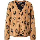 Monki Fluffy Knit Cardigan - Brown - XXS