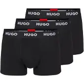 HUGO for man. 50469786 3 Pack 3 Logo Stretch Boxer Shorts black (S), Homewear, Cotton