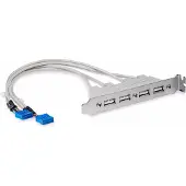 StarTech.com USBPLATE4 - USB-takapaneelisovitin, Harmaa