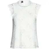 Pieces Pcolline Sl Lace Top Wvn Noos - White - XXL