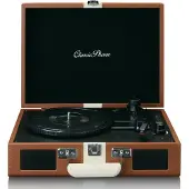 Lenco Classic Phono TT-120 -vinyylilevysoitin, ruskea/valkoinen