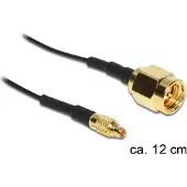 DeLOCK – Adapter, MMCX male-SMA male, 0.1m, black (88471)