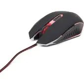 Gembird MUSG-001-R, Molempikätinen, USB A-tyyppi, 2400 DPI, Musta, Punainen