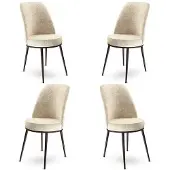 Skye Decor 4 tuolin setti Dexa, beige/ruskea