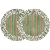 Chamois - Jaipur Stripe Pöytätabletti Ø35 cm 2 kpl Green
