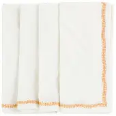 Chamois - White Embroidery Lautasliina 50x50 cm 4 kpl Orange