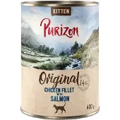Purizon 12x400g Kitten kanafilee & lohi kissan märkäruoka
