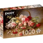 Enjoy Puzzle ENJOY A Basket of Roses and Carnations 1000p palapeli