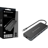 Conceptronic DONN15G, Langallinen, USB 3.2 Gen 1 (3.1 Gen 1) Type-C, 100 W, 1000 Mbit/s, Harmaa, MicroSD (TransFlash), SD