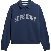 Superdry for woman. W2012234A Athletic Essentials navy half-zip turtleneck sweatshirt (XS), Casual, Cotton