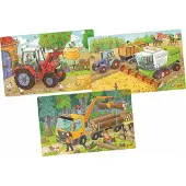 Goki Wooden Jigsaw Puzzle Vehicles Set of 3 Puu