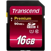 Transcend 16GB SDHC Class 10 UHS-I, 16 GB, SDHC, Luokka 10, NAND, 90 MB/s, Class 1 (U1) (TS16GSDU1)