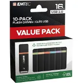 Emtec K100, 16 GB, USB A-tyyppi, 2.0, 15 MB/s, Suojus, Musta, Monivärinen (ECMMD16GK102P10)