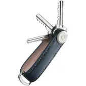 OrbitKey - Leather Key Organiser- Navy/Tan