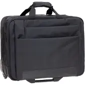 Dermata 2-pyöräinen Business-vetolaukku 37 cm Kannettavan tietokoneen taskun syvyys Musta