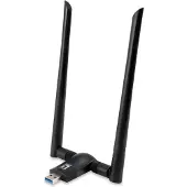 Level One WUA-1810E, Langaton, USB, WLAN, Wi-Fi 5 (802.11ac), 867 Mbit/s, Musta