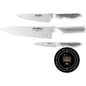 Global Knivsæt I 3 Dele G-77, Gs-38 & Gs-89 - Silver - ONE SIZE