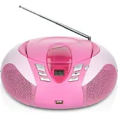 Lenco SCD-37 USB Pink Portable FM Radio CD and USB player Pink