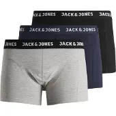 Jack & Jones Bokserishortsit 'JACAnthony' laivastonsininen / meleerattu harmaa / musta / valkoinen