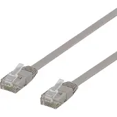 Deltaco – U/UTP Cat6 laitekaapeli, litteä, 0,3m, 250MHz, harmaa (TP-603-FL)