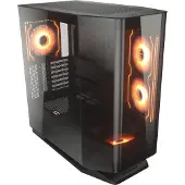 Cougar CGR-58M6B-RGB, Midi Tower, PC, Musta, ATX, CEB, EATX, mikro ATX, Mini-ITX, Metalli, Muovi, Karkaistu lasi, Pelaaminen