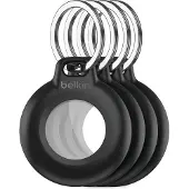 Belkin Secure Holder Airtag Waterproof Keyring, 4 Pack, Blac
