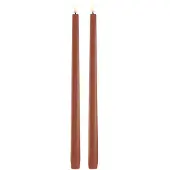 Uyuni Lighting - Taper Candles slim LED Kruunukynttilä 2,3x32 cm 2 kpl Terrakotta