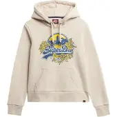 Superdry for woman. W2012535A Beige Floral Hoodie (S), Casual, Cotton