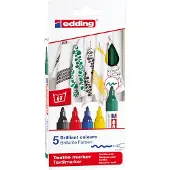 Edding - 4500 Textile Marker Set of 5 pcs, Basic Colours - (706716)
