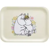 Muurla - Muumi Tarjotin kukat 27x20 cm Beige