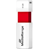 MediaRange MR970, 4 GB, USB A-tyyppi, 2.0, 10 MB/s, Liuku, Punainen, Valkoinen
