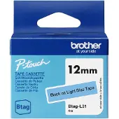 Brother Btag-L31 -tarranauha 12 mm x 4 m, musta vaaleansinisellä pohjalla