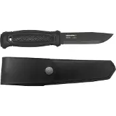 Morakniv Garberg Blackblade With Leather Sheath (C), veitsi, musta