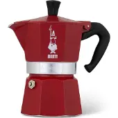 Bialetti Moka Express Orsetto -mutteripannu, 1 kuppi, alumiini, punainen