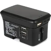 RealPower TravelCharge-4k, Sisätila, Ulkona, USB, Langaton lataaminen, Musta (308847)