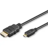 Microconnect HDM19195V2.0D Micro HDMI – HDMI 2.0 -kaapeli, jossa Ethernet, 5 m, musta