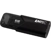 Emtec B110 Click Easy 3.2, 512 GB, USB A-tyyppi, 3.2 Gen 2 (3.1 Gen 2), 20 MB/s, Liuku, Musta (ECMMD512GB113)