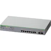 Allied Telesis ALLIED Gigabit webSmart switch 8x 10/100/1000-T PoE+ 2x SFP Ports and single fixed PSU EU Power Code