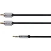Krüger&Matz Jack 3.5mm - RCA (Cinch) x2 1m silver cable (KM0309)