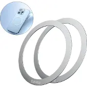 Baseus Halo Series magnetic ring, silver, 2pcs. (PCCH000012)