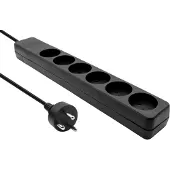 Microconnect MC-GRU0603DKB power cable 3m splitter 6 x mains socket Internal Black
