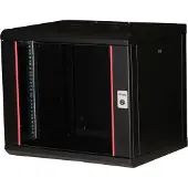 Equip EPM-09-6045-B-CBAA, Seinään asennettava laitekehikko, 9U, Näppäinlukko, Kotelon kiskot, 17,6 kg, Musta