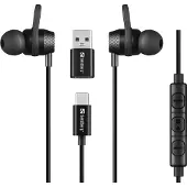 Sandberg USB-C/A In-Earset with Line-Mic, musta