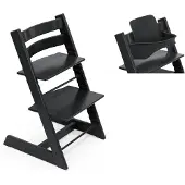 Stokke Tripp Trapp syöttötuoli bundle Black, sis. tuoli ja baby set