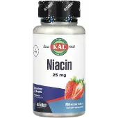 Kal , Niasiini, Strawberry, 25 mg, 200 Mikrotabletit
