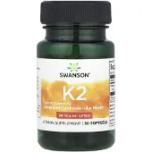 Swanson Health K-2-vitamiini - Luonnollinen, 50mcg - 30 pehmytkapseliä
