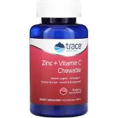 Trace Minerals Sinkki + C-vitamiini purutabletti, vadelma - 60 kpl