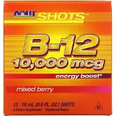 Now , B-12 Ampullit, Sekalaiset Marjat, 12 Paketteja, 0,5 fl oz (15 ml) Kappale